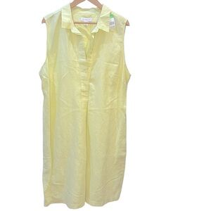 Liz Claiborne Linen Blend Dress Lime NEW